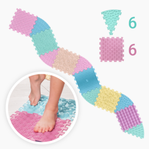 Masážna podložka Ortek Mix Puzzle 6 dielov + 6 Sektorov PASTEL