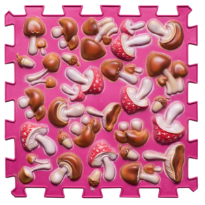 Masážna podložka Puzzle Ortek Huby Farebné Ružové 1 modul