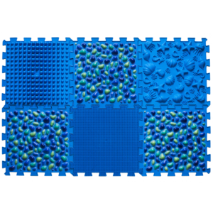 Masážna ortopedická podložka Puzzle "Mix" 6 prvkov Modrý kamienok