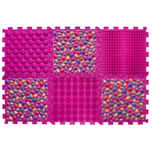 Masážna ortopedická podložka Puzzle "Mix" 6 prvkov Ružový kamienok