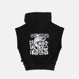 Lebka čierna Sleeveless mikina s kapucňou