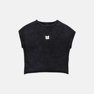 Vintage čierne Sleeveless tričko