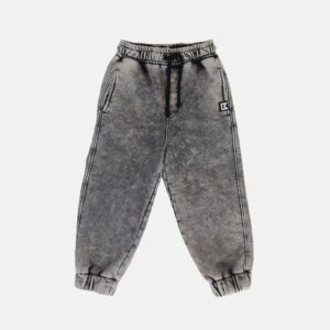 Sivé široké nohavice s efektom acid wash
